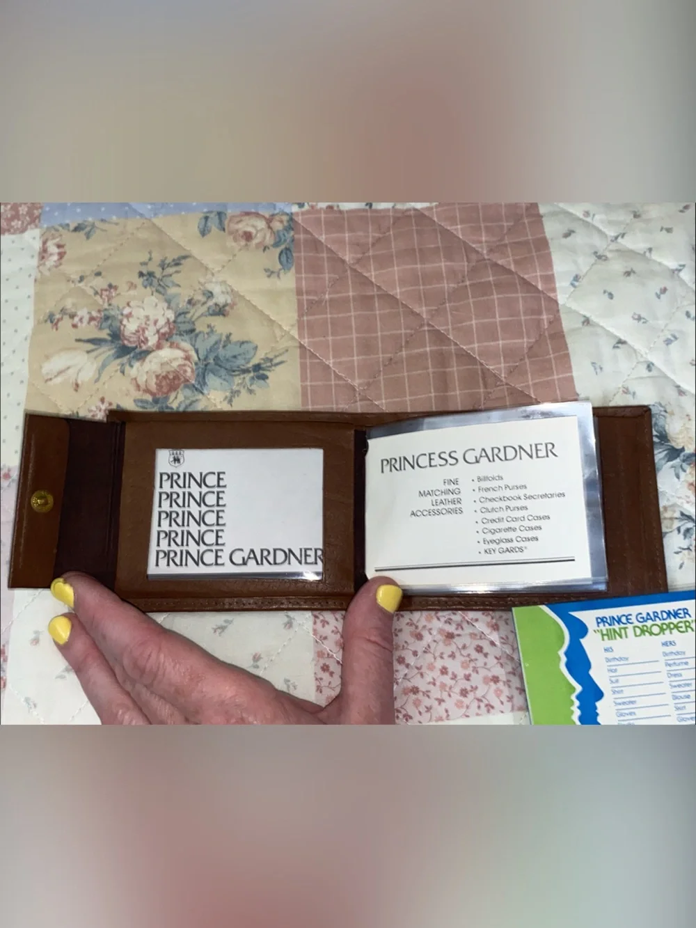 Prince Gardner Registrar Brown Pigskin Leather Bifold Wallet